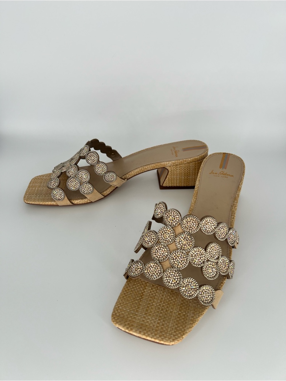 New in box Sam Edelman Winter embellished slide sandals